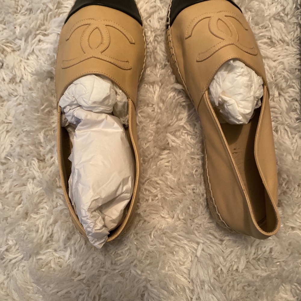 Lambskin Chanel black/beige Espadrilles